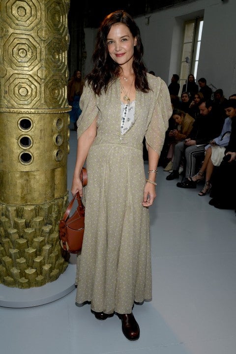 Katie Holmes at the Chloe show as part of the Paris Fashion Week 