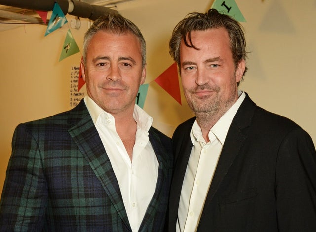 Matt LeBlanc Visits Matthew Perry Backstage At "The End Of Longing" In London