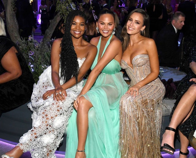 Gabrielle Union, Chrissy Teigen and Jessica Alba at 2020 VF party - inside