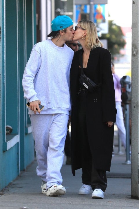 justin bieber and hailey bieber kiss in west hollywood