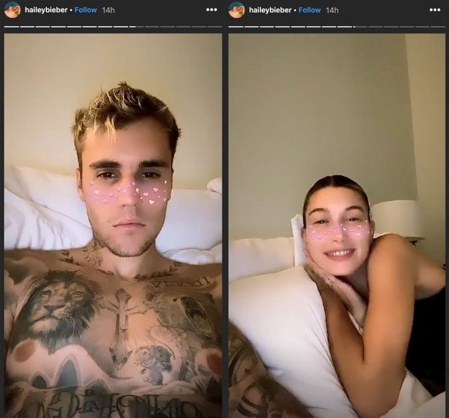 Hailey and Justin Bieber - ig story filters