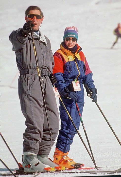 prince william and prince charles ski in 1998