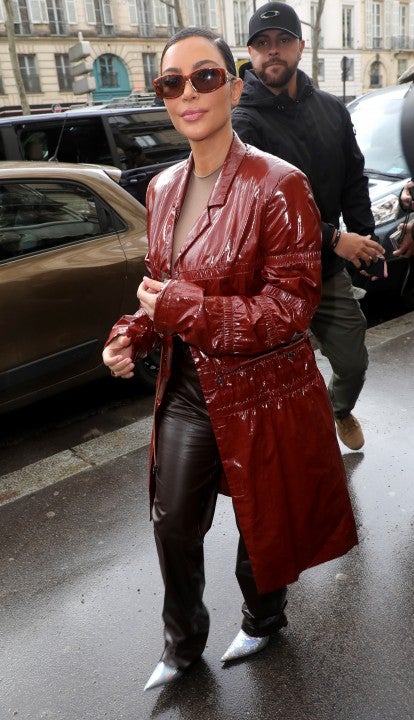 Kim Kardashian is seen arriving at a Paris restaurant on March 2