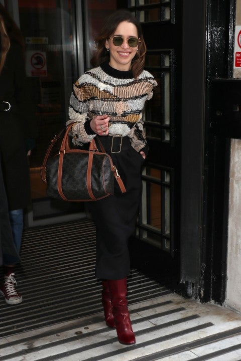 Emilia Clarke leaving BBC Radio 2 in london