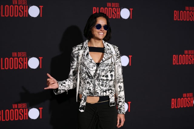 Michelle Rodriguez at the premiere of Sony Pictures' "Bloodshot" 