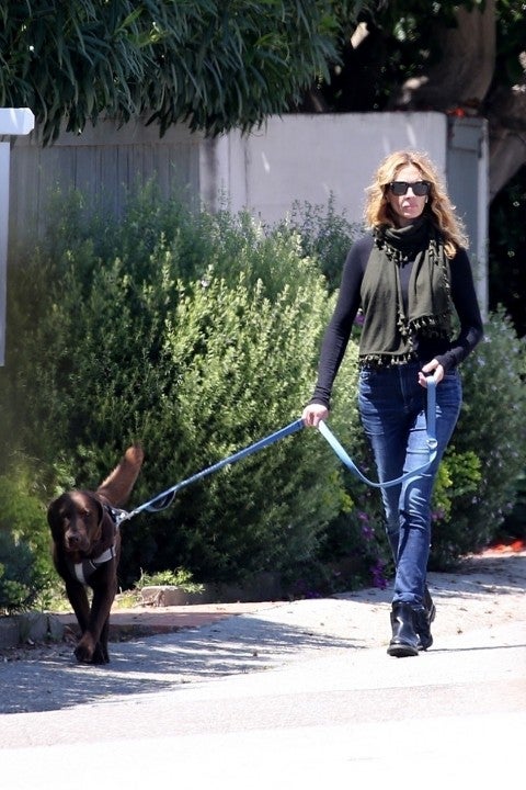 Julia Roberts walks her dog on 4/27