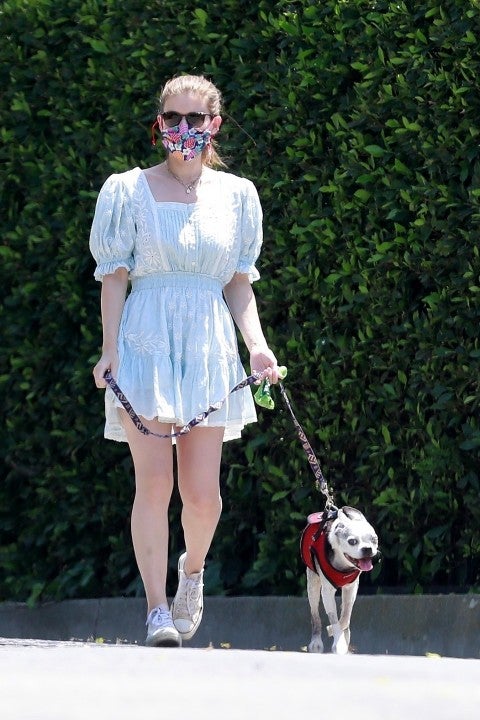Kate Mara and her dog