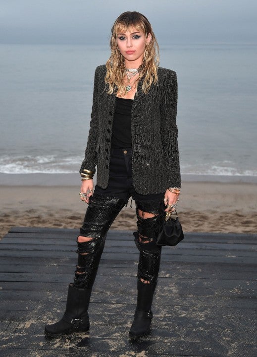 miley cyrus at the Saint Laurent Men's SS20 Show in Malibu