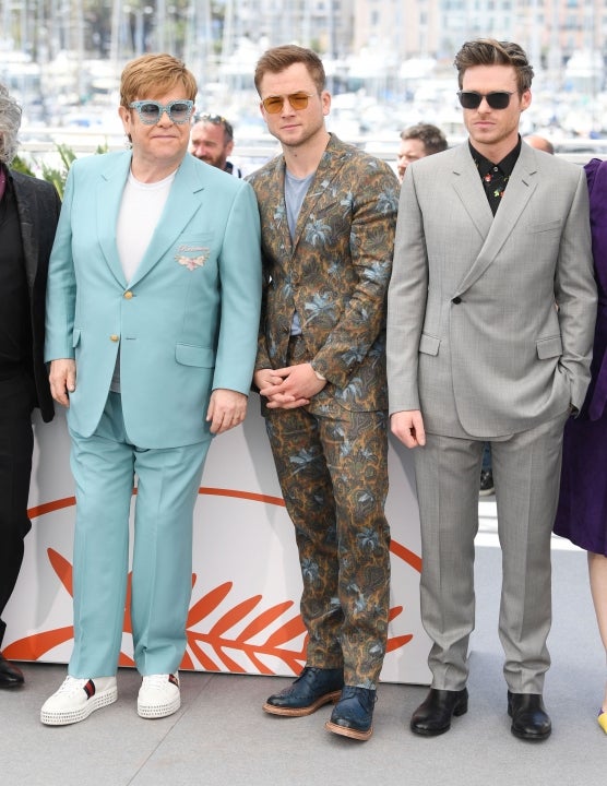 Elton John, Taron Egerton and Richard Madden
