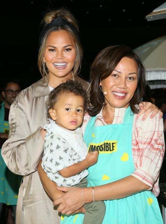 chrissy teigen with her mom and son miles in 2019