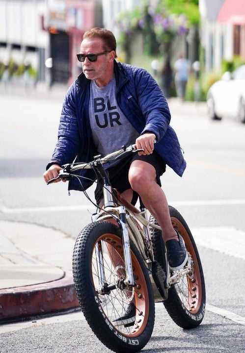 Arnold Schwarzenegger goes cycling on May 11