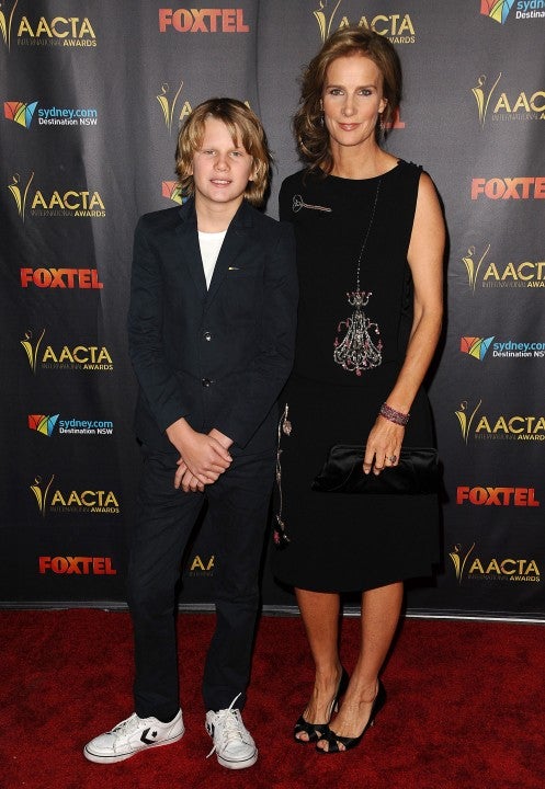 Rachel Griffiths and son Banjo Taylor 