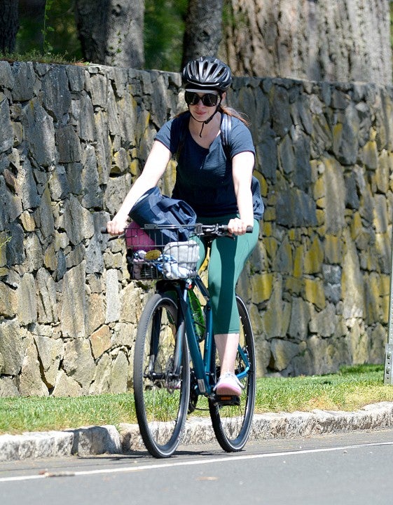 Anne Hathaway bike ride in CT
