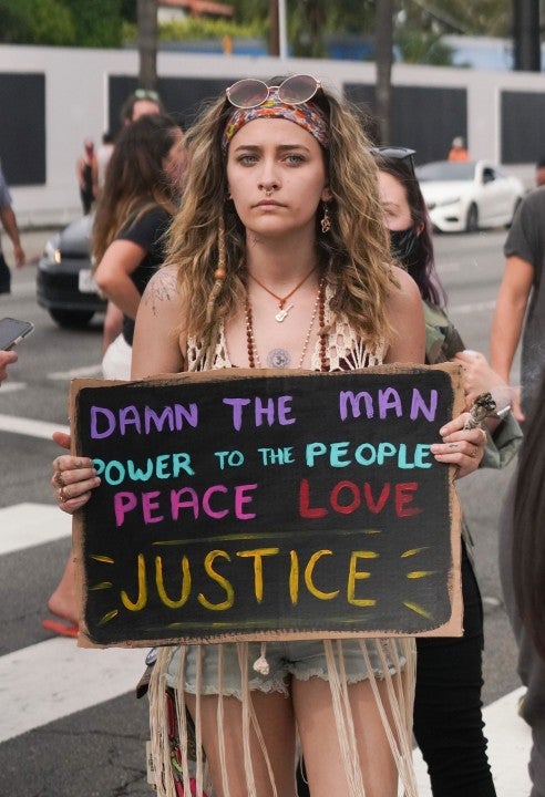 Paris Jackson at a peaceful protest in West Hollywood on 6/1