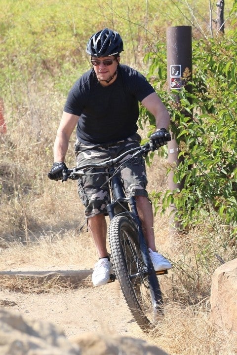 Matt Damon on bike trail