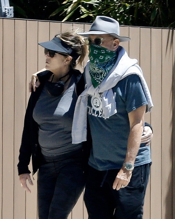 Rita Wilson and Tom Hanks walking in pacific palisades