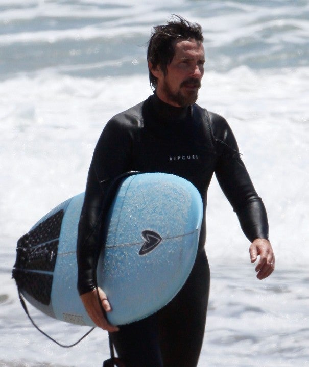 Christian Bale surfing