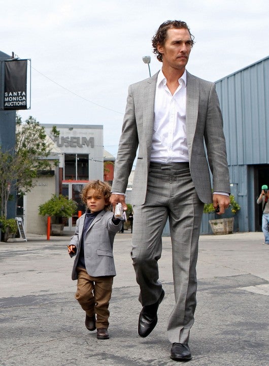 Matthew McConaughey and Levi in 2011