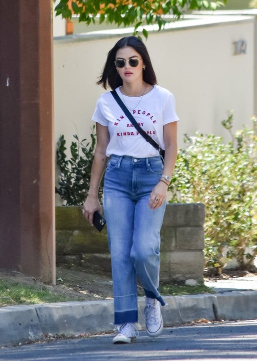 lucy hale in kind people tee