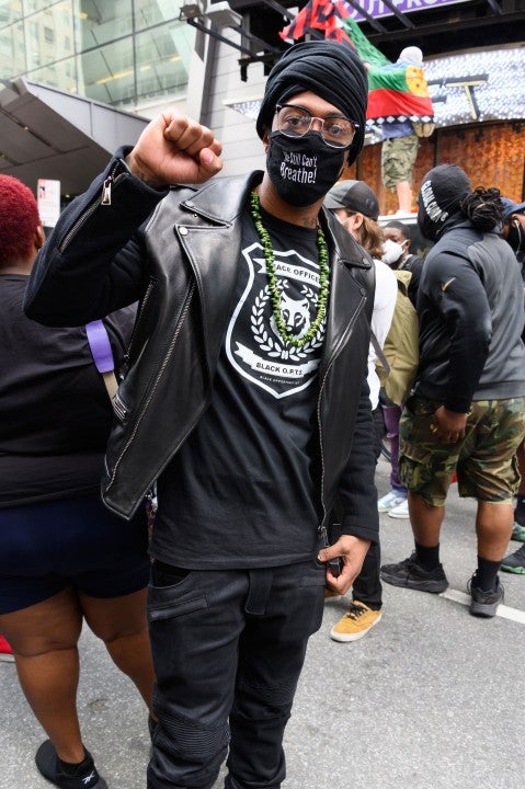 Nick Cannon at a Black Lives Matter rally in Times Square