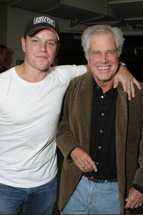 Matt Damon and father Kent Damon at the Michael Clayton premiere
