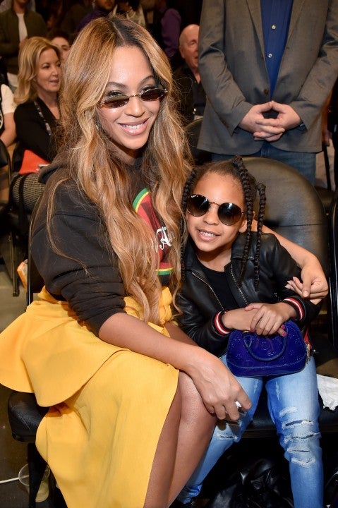 Beyonce and Blue Ivy Carter at the 67th NBA All-Star Game