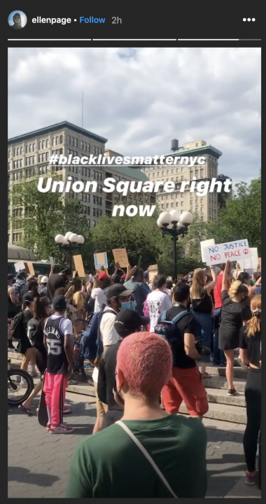 ellen page at union square protest