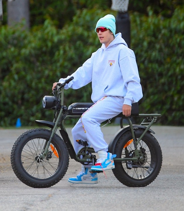 Justin Bieber on electric bike