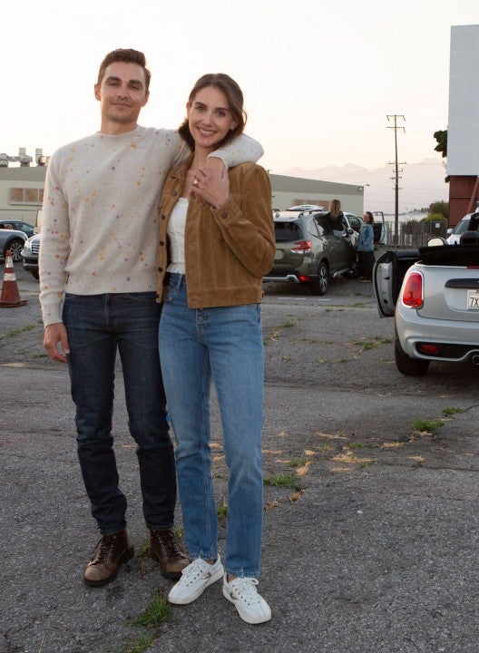 dave franco and alison brie at the rental drivein