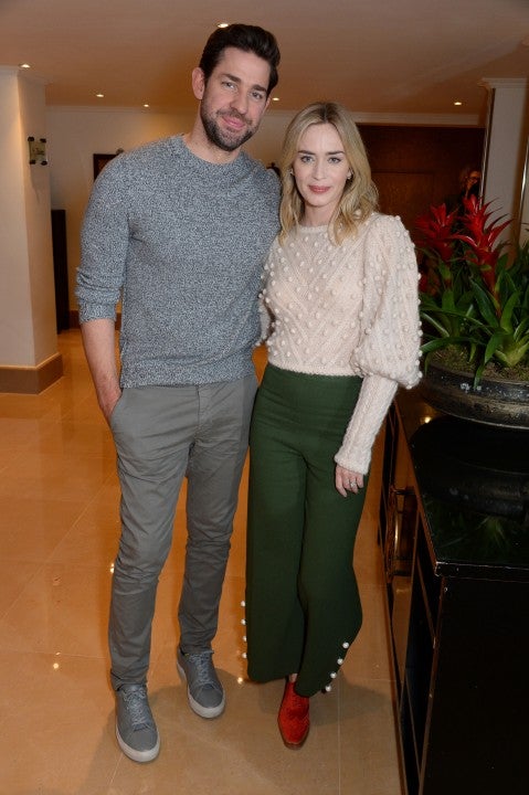 emily blunt and john krasinski at a special BAFTA Screening of A Quiet Place at the Mayfair Hotel in London