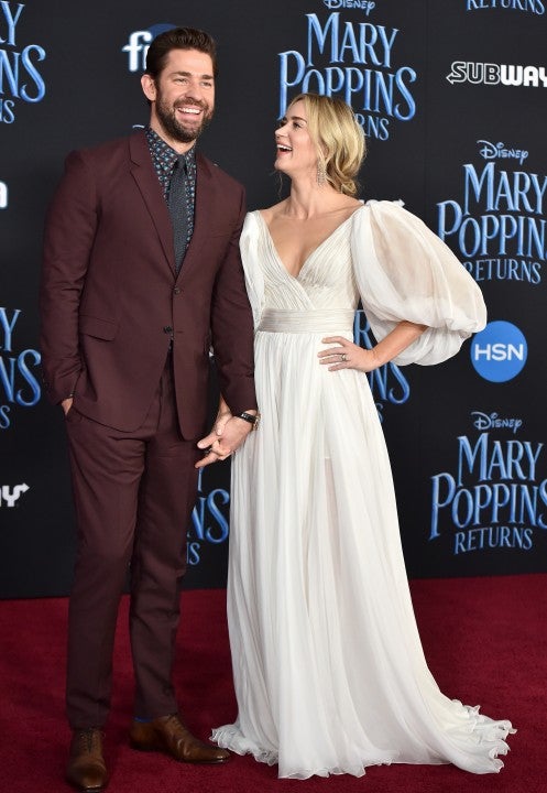 Emily Blunt and John Krasinski at the premiere of Mary Poppins Returns