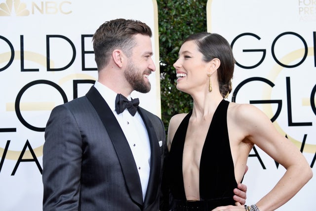 Justin Timberlake and Jessica Biel at the 74th Annual Golden Globe Awards