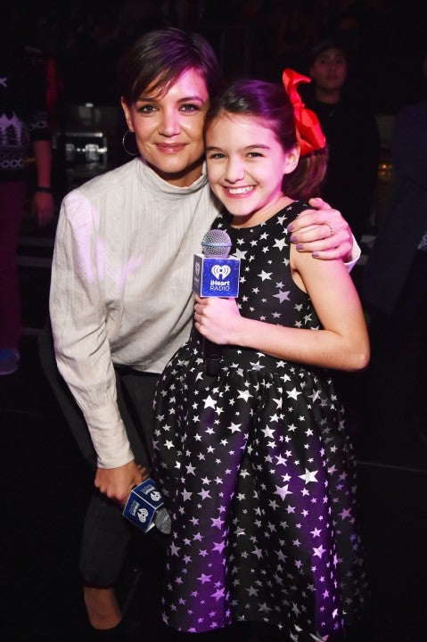 katie holmes and daughter suri at Z100's Jingle Ball 2017