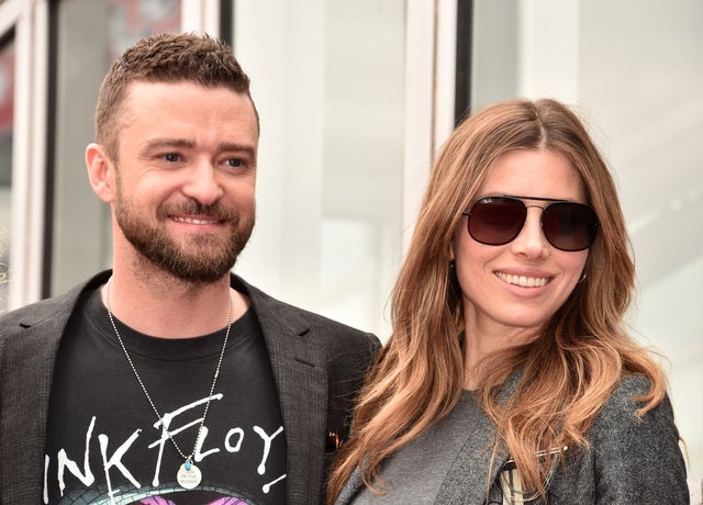 Jessica Biel and Justin Timberlake at NSYNC's Hollywood Walk of Fame ceremony