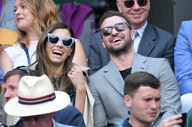 Jessica Biel and Justin Timberlake at day eight of the Wimbledon 2018