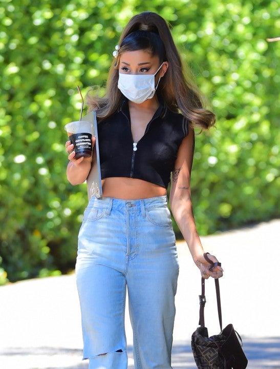Ariana Grande gets coffee in la en route to studio