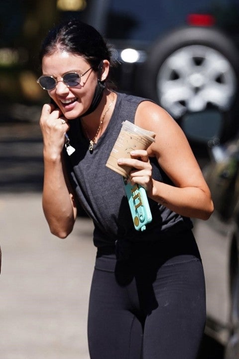 Lucy Hale hiking in la on aug 3