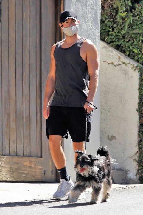 chace crawford and his dog in los feliz