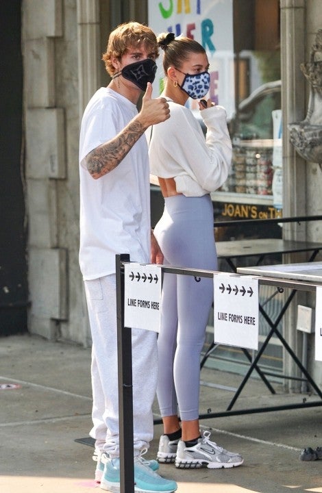 Justin and Hailey Bieber at joans on third