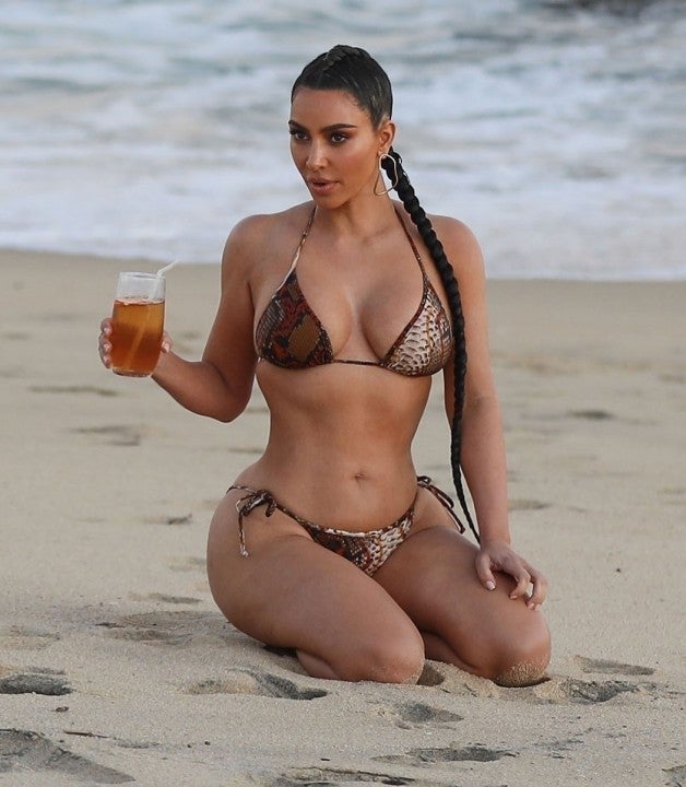 Kim Kardashian in a bikini after filming KUWTK in Malibu