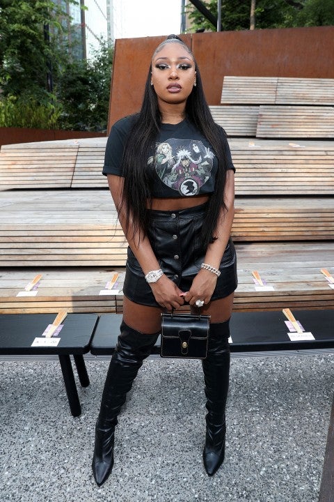 Megan Thee Stallion front row for Coach 1941 during New York Fashion Week