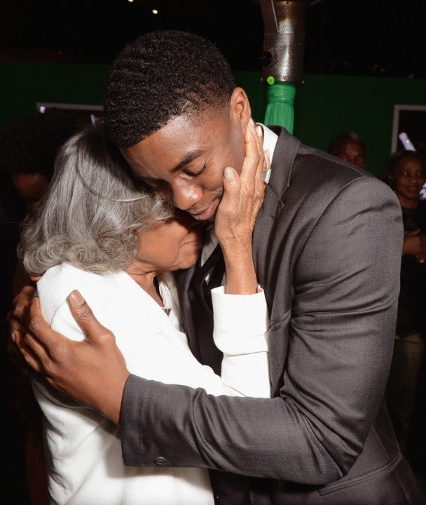 Rachel Robinson and Chadwick Boseman at after party for 42 premiere