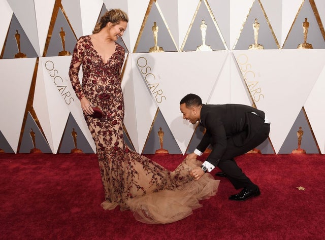 Chrissy Teigen and John Legend at the 88th Annual Academy Awards