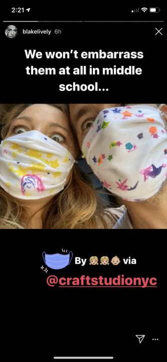 Blake Lively and Ryan Reynolds in face masks