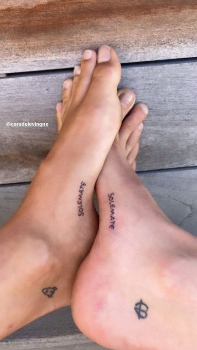kaia gerber and cara delevigne solemate tattoo