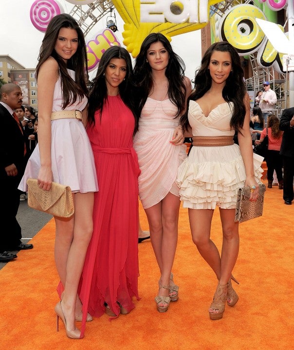 Kendall Jenner, Kourtney Kardashian, Kylie Jenner, and Kim Kardashian at Nickelodeon's 24th Annual Kids' Choice Awards