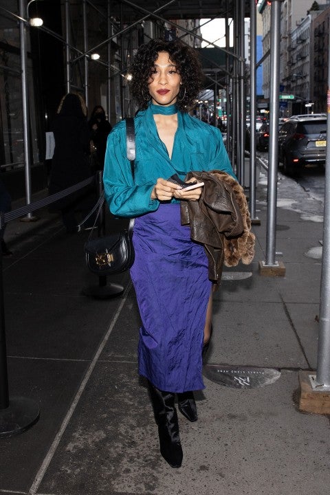 Mj Rodriguez attends the Jason Wu fashion show during New York Fashion Week on February 14, 2021