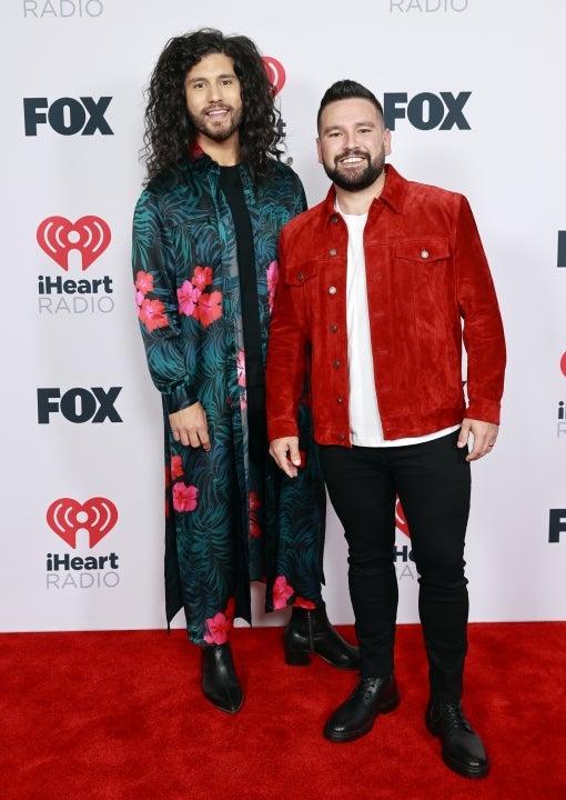 Dan Smyers and Shay Mooney of music group Dan + Shay attend the 2021 iHeartRadio Music Awards at The Dolby Theatre in Los Angeles, California, which was broadcast live on FOX on May 27, 2021. 