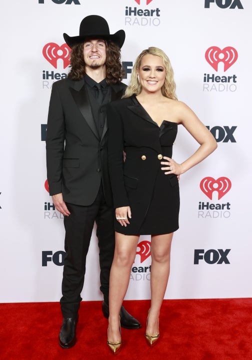 Cade Foehner (L) and Gabby Barrett attend the 2021 iHeartRadio Music Awards at The Dolby Theatre in Los Angeles, California, which was broadcast live on FOX on May 27, 2021.
