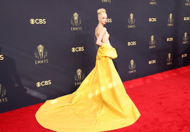 Anya Taylor-Joy arrives on the red carpet for the 73rd Annual Emmy Awards